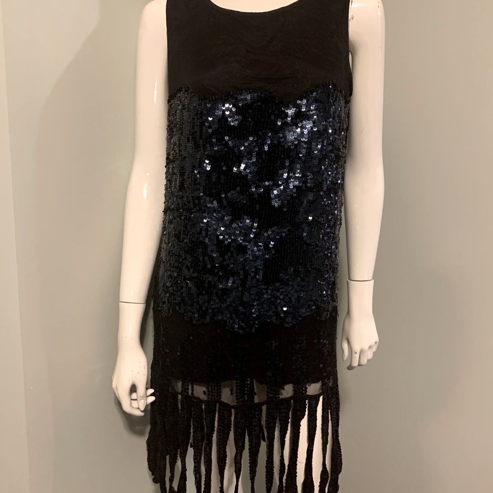 Beautiful Sequinned Navy & Black Dress Kate Moss
